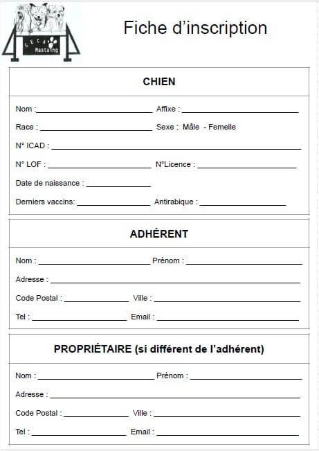 Fiche inscription